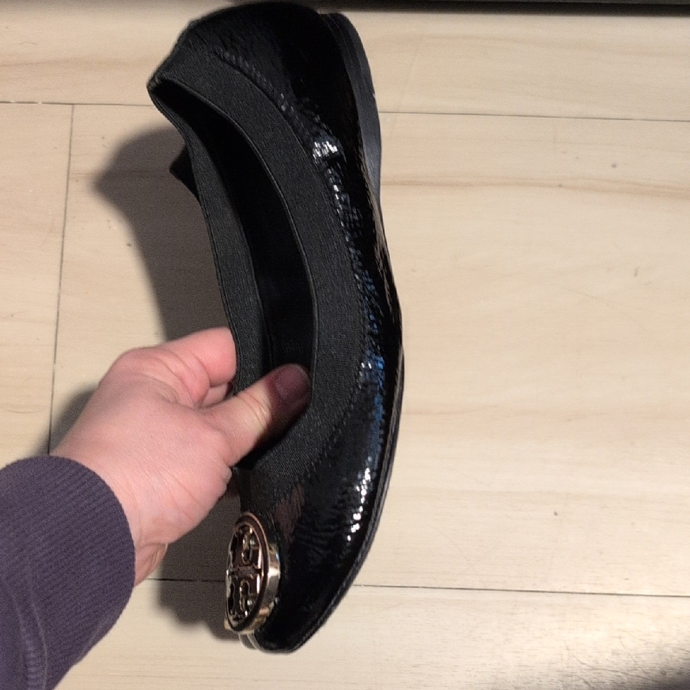Tory Burch Reva black patent Leather Round Toe Flats - Picture 5 of 8